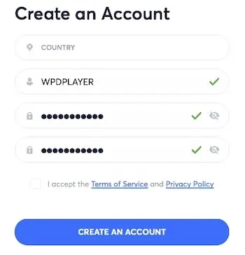 Final step to create a new WPTGlobal account