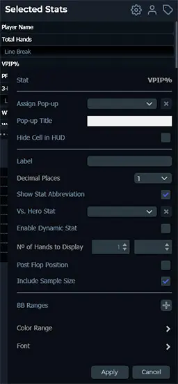 Choosing Stats in Drive Hud 2 En