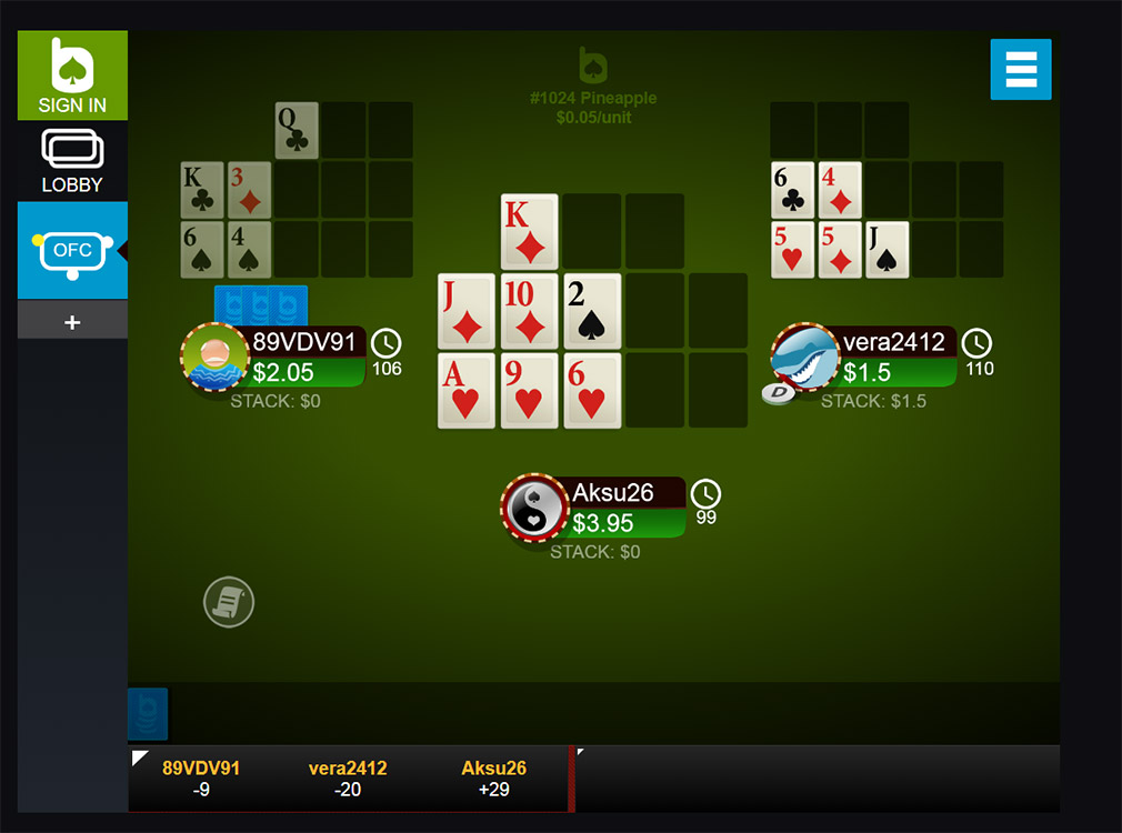 Mobile Poker Club Ofc Table En