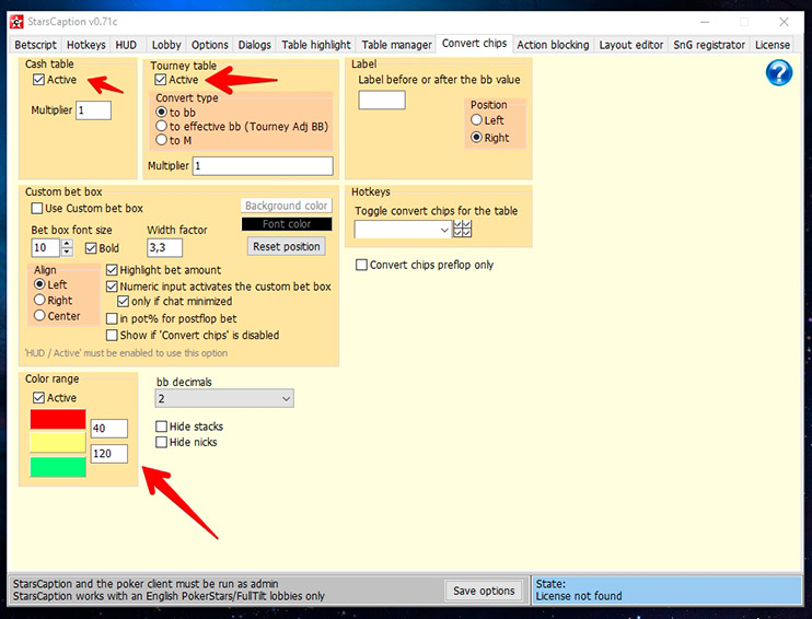 Stars Caption цветовая градация стеков