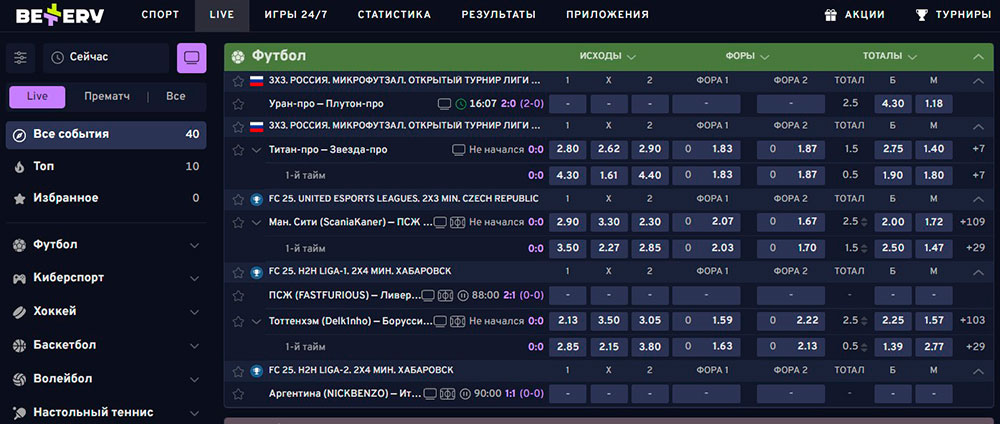 Линия БК Bettery