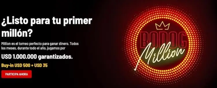 Torneo de 1 millón de dólares garantizado en Bodog Poker Latinoamérica