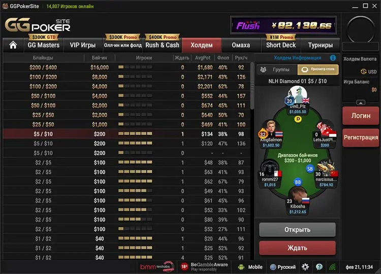 BetKIngs Poker Lobby