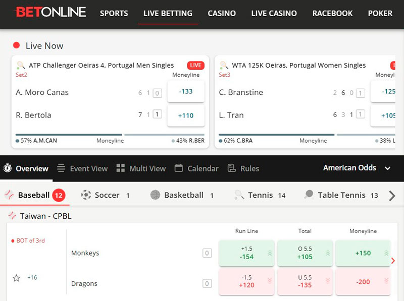 BetOnline Sportsbook Live Betting