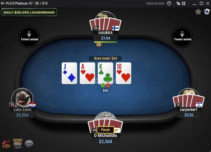 GGPoker PLO table