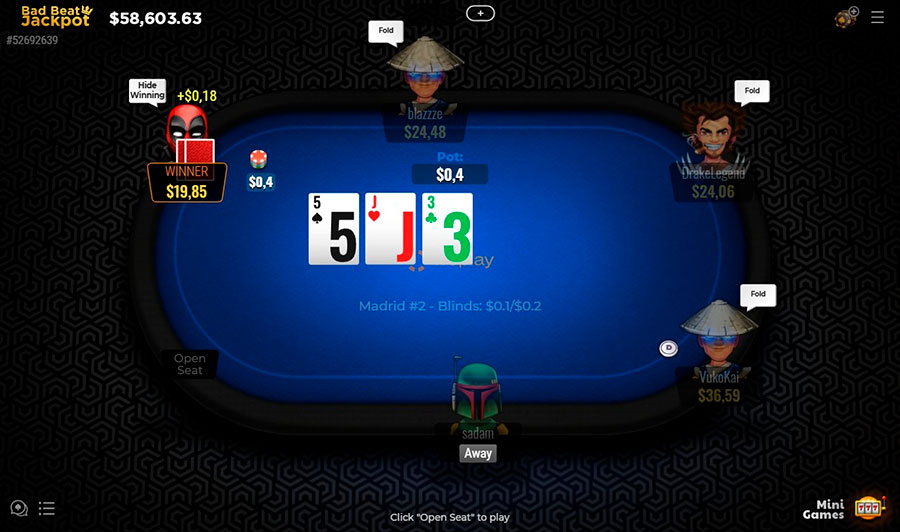 WePlay Poker Texas Holdem table