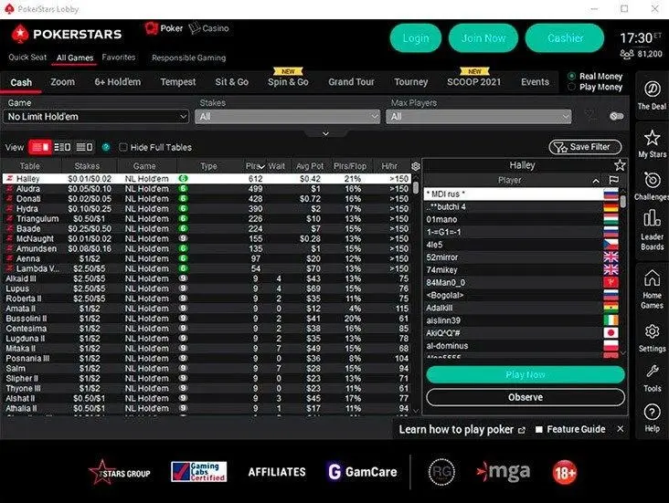 pokerstars jogos com premios