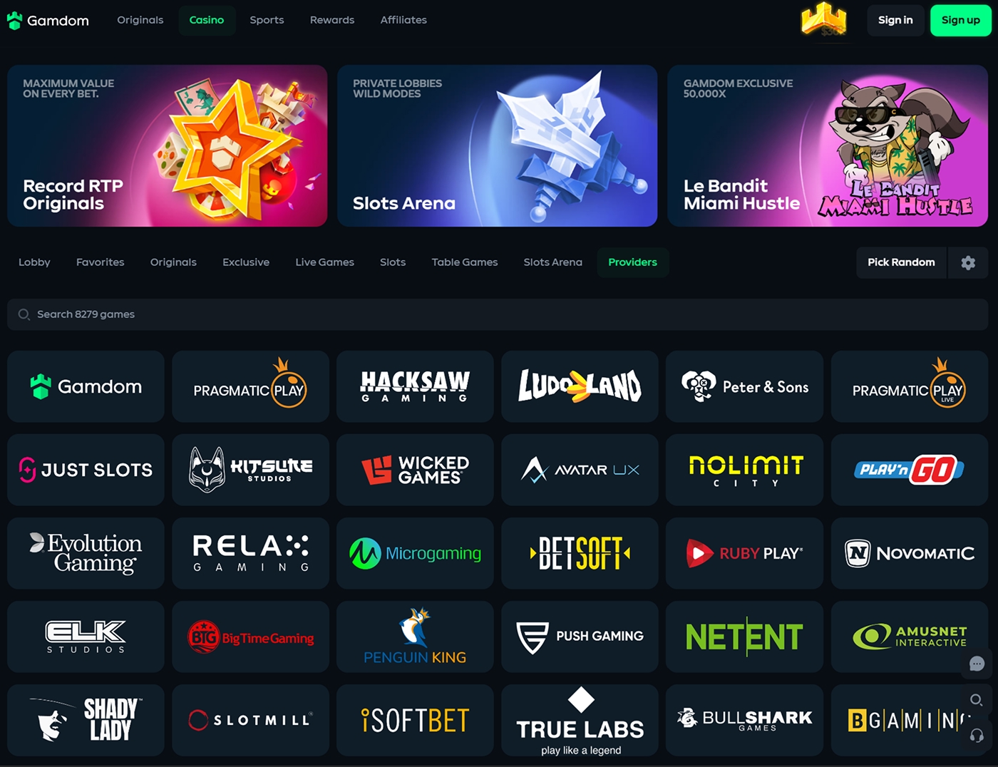 Games and Providers