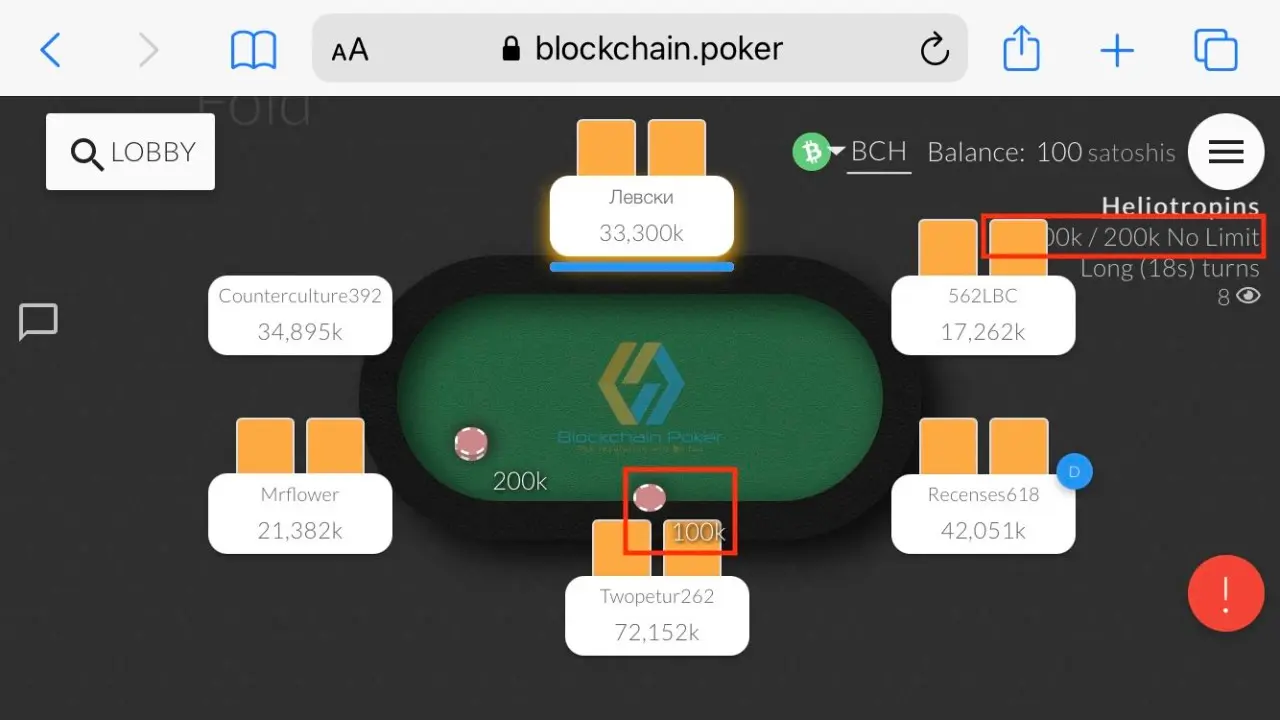 Algunos elementos se sobreponen en el cliente móvil de Blockchain Poker