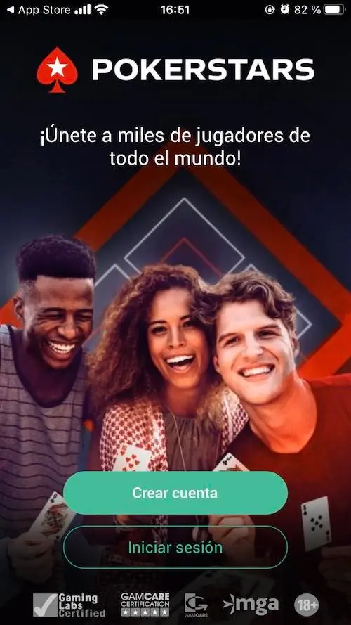 App móvil de PokerStars