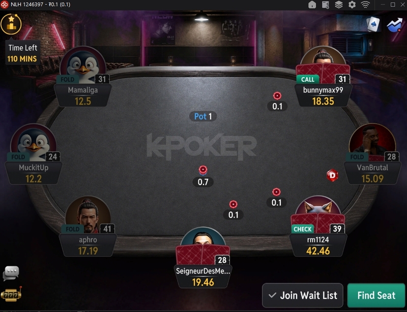K Poker в Coinpoker: стол