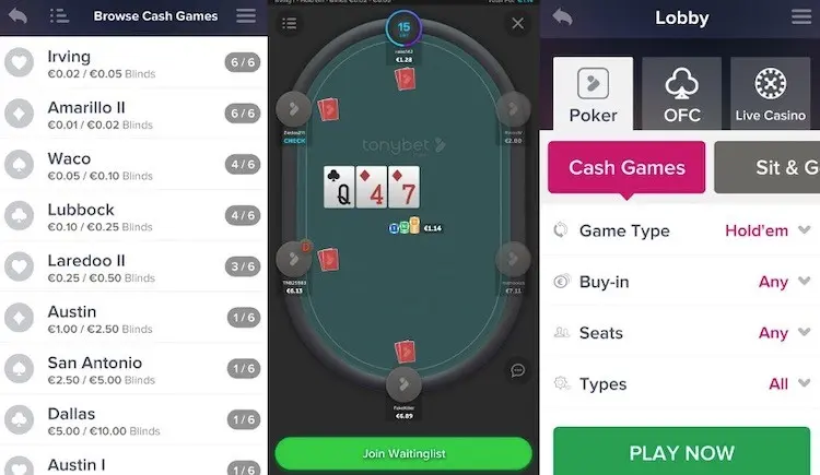 TonybetPoker Mobile App