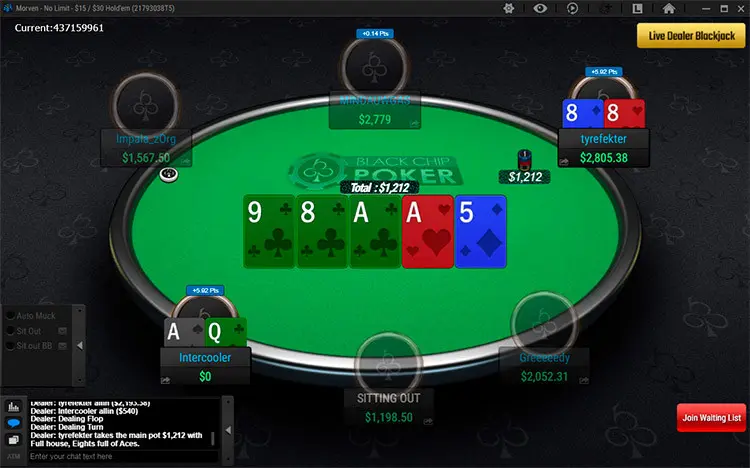Black Chip Poker table