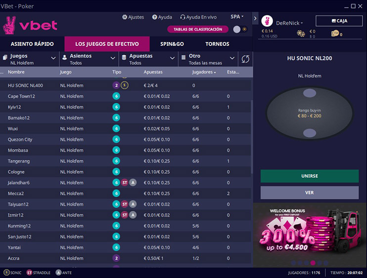 Vbetpoker Lobby Cash Tables New Es