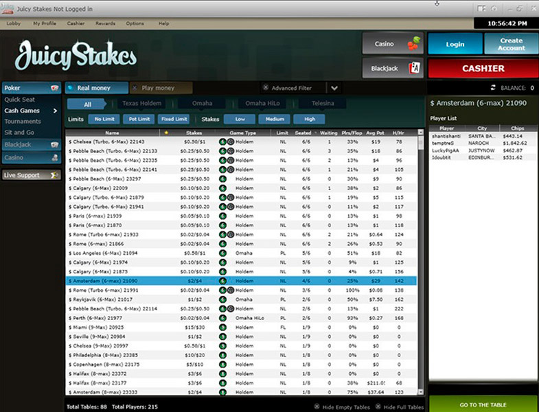Juicy Stakes Poker Main Lobby Es