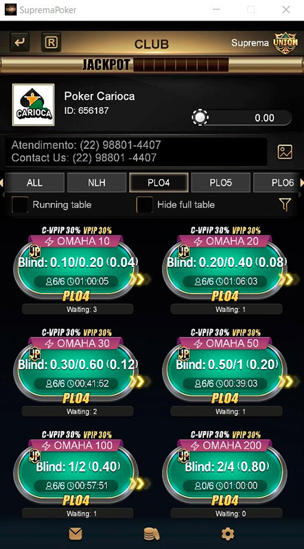 Suprema Poker Lobby En