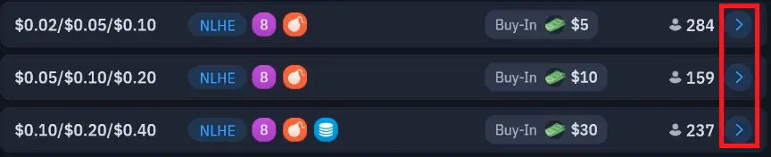 Wpt Global Cómo ver la Lista de Mesas