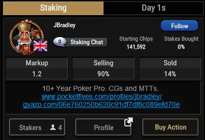 player's staking profile