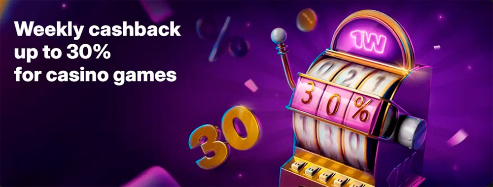 1win Casino Cashback hasta del 30%