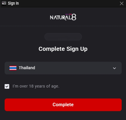 Natural8 Signup Form With Thailand