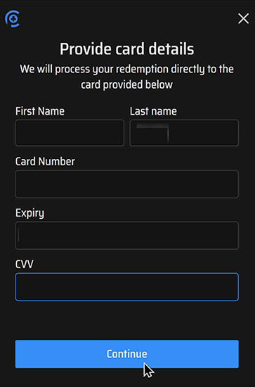 Clubs Poker Redeem Coins: enter your bank (or card) details