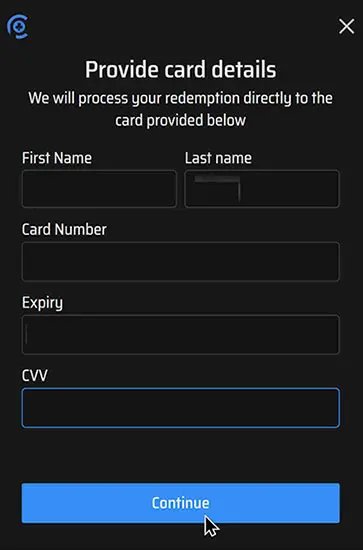 Clubs Poker Redeem Coins: enter your bank (or card) details