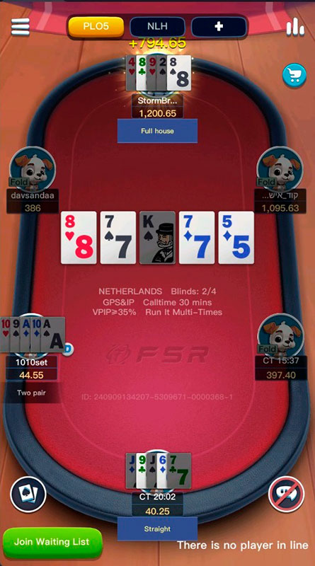 Fish Poker Omaha Table