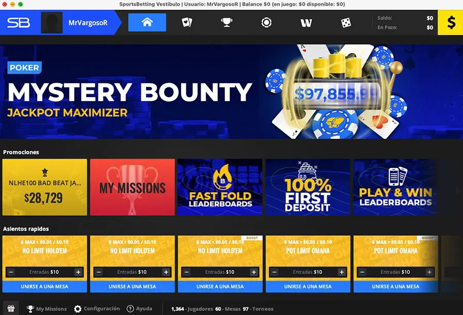 SporstBetting vestíbulo principal