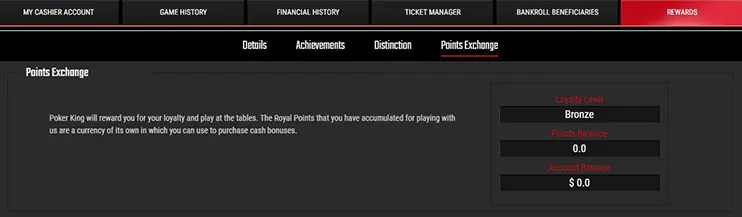 Royal Club PokerKing: Royal Points Exchange