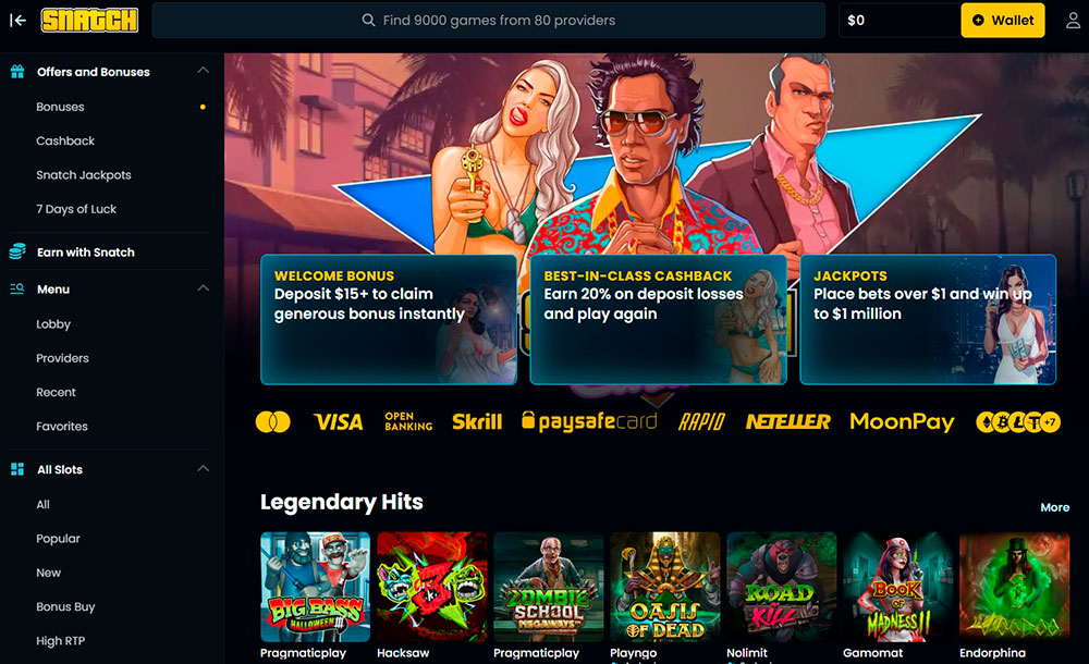 Snatch Casino Usability and Interface