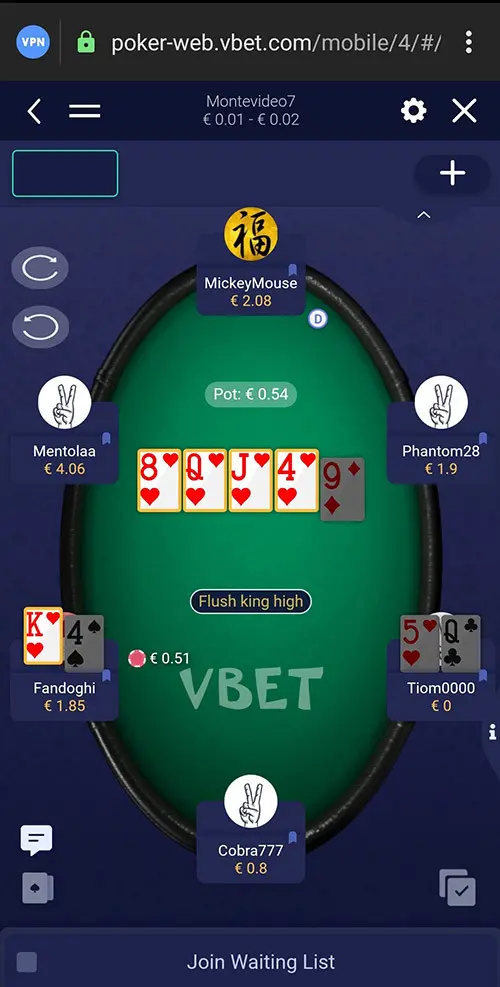 мобильная клиент Vbet poker