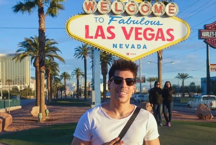 Javier Sola cumpliendo su sueño de visitar Las Vegas