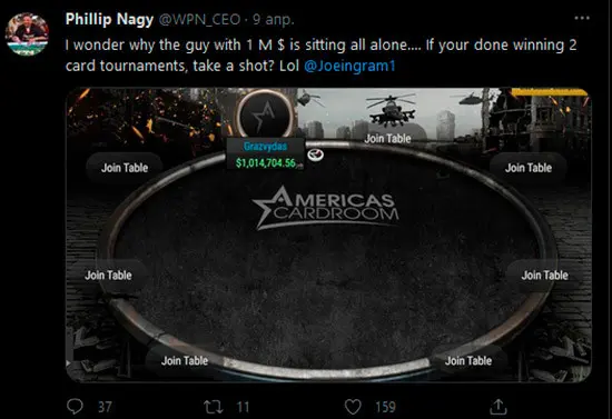 Phil Nagy shares a millionaire account sitting at ACR