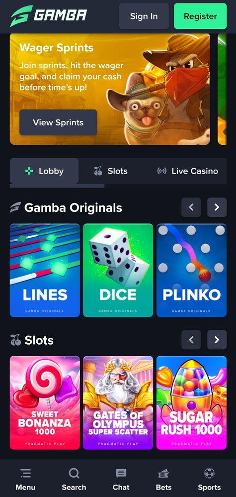 Gamba Casino Mobile Site