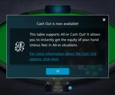 All in Cash out Massage Table Red Star Poker