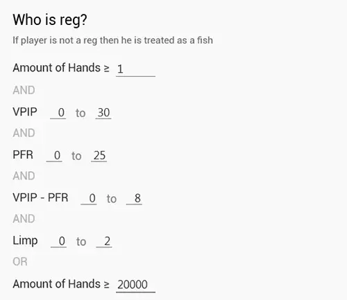 H2n Regular Defined Settings