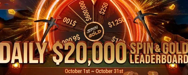 Tabla de clasificación diaria de Spin & Gold de $20,000