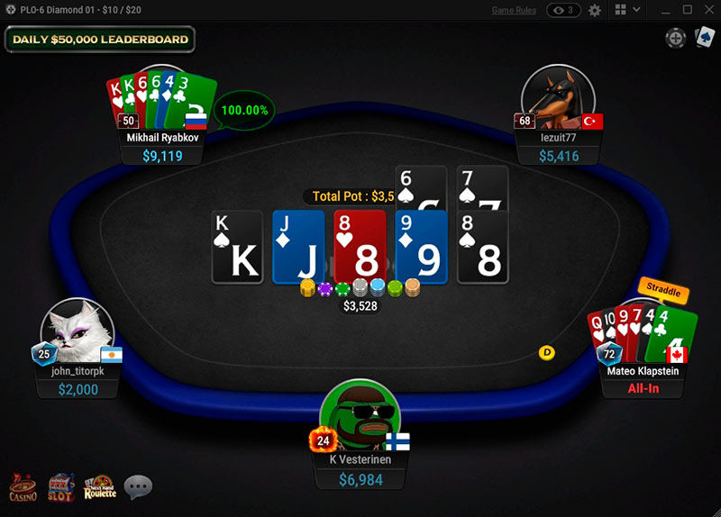 GgPoker PLO6 Table