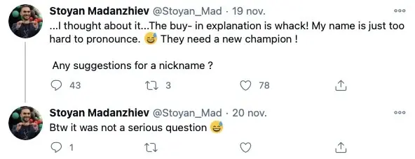 Stoyan Madanzhiev bromea sobre el evento principal de la WSOP Online