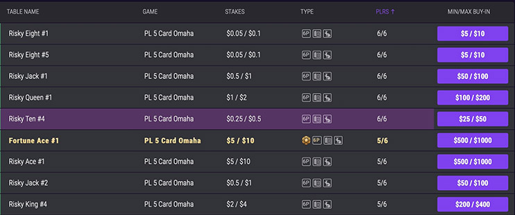 Jack Poker Cash Lobby