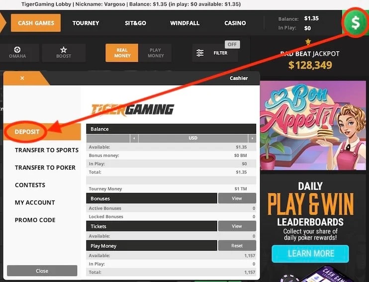 Deposit Tiger Gaming