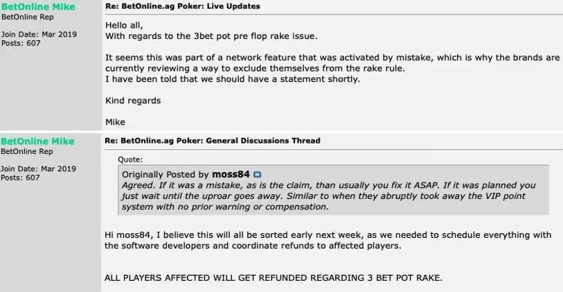 Chico Network confirms 3-bet preflop rake was a mistake