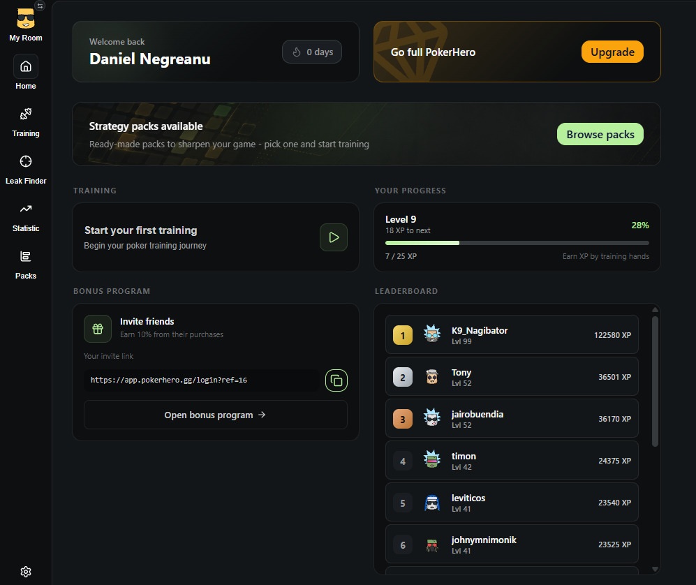 Poker Hero Home Page