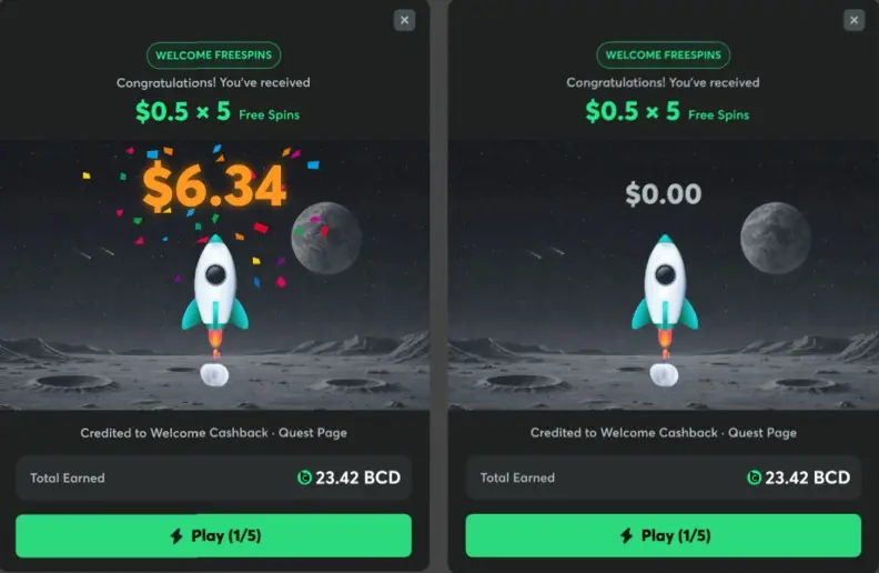 BCGame Welcome Cashback ptomo