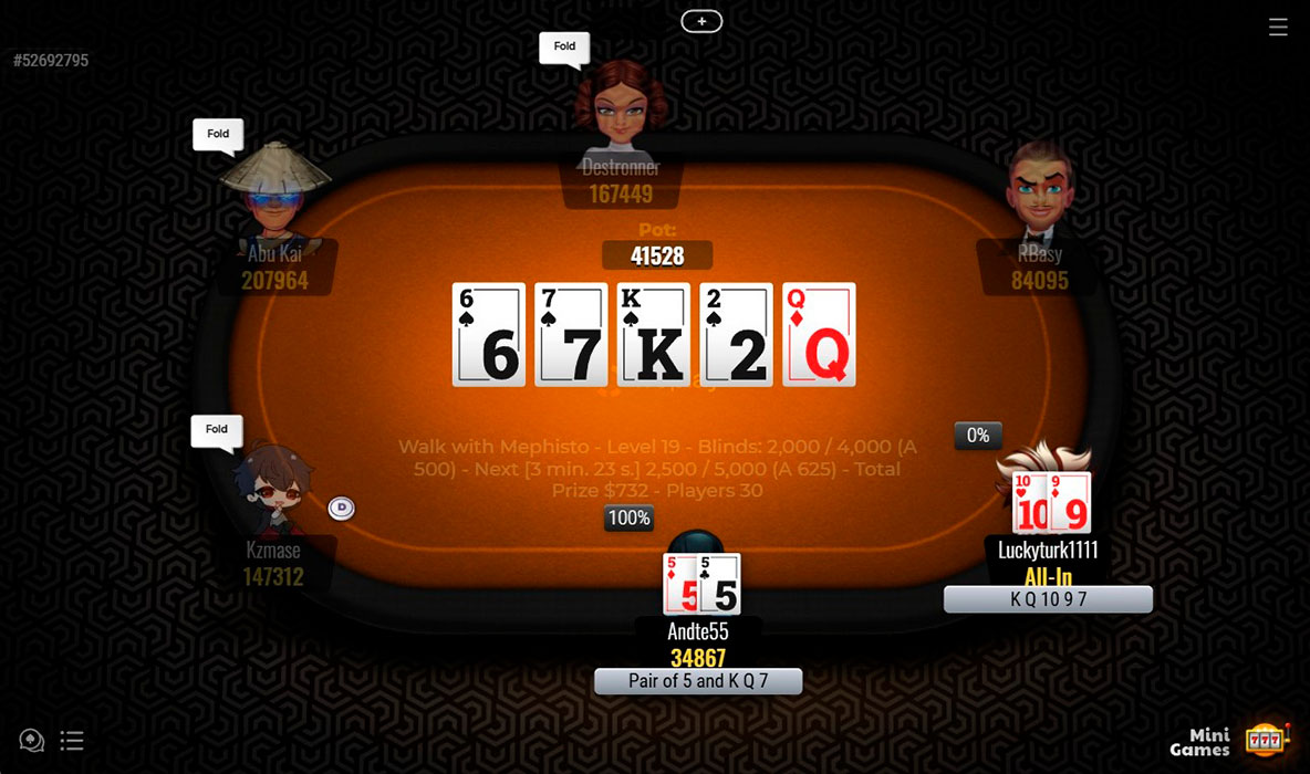 We Play Poker Tournament Table