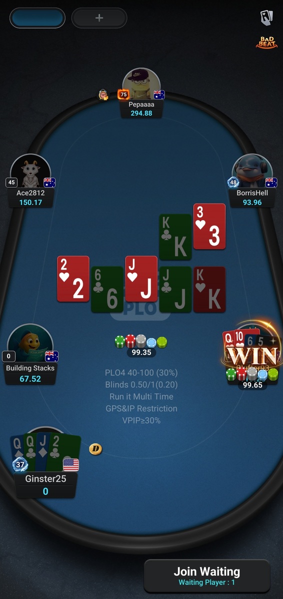 Clubgg Plo Table