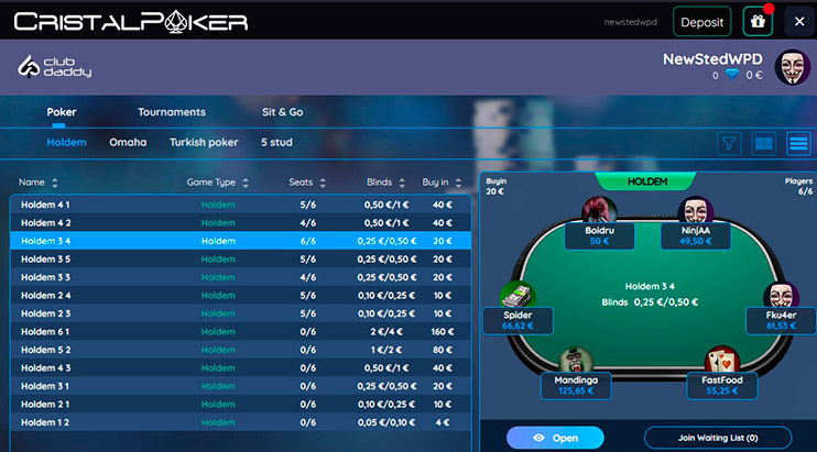 Cristal Poker Main Lobby Es