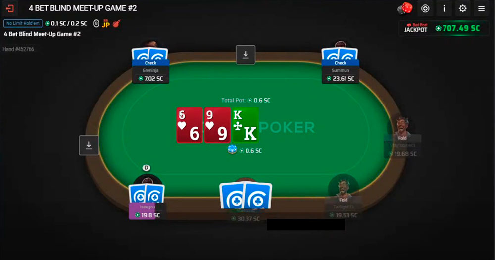 Clubs Poker Cash Table