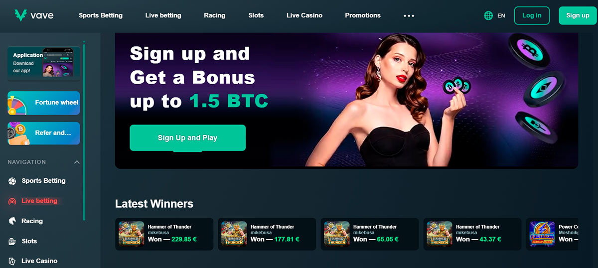 Vave Casino Site
