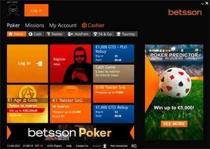Betsson Poker Main Lobby Es